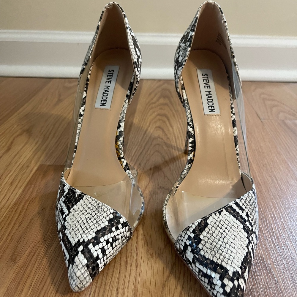 Steve Madden Black and White Patterned Heels